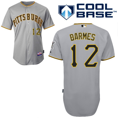 Clint Barmes #12 Youth Baseball Jersey-Pittsburgh Pirates Authentic Road Gray Cool Base MLB Jersey